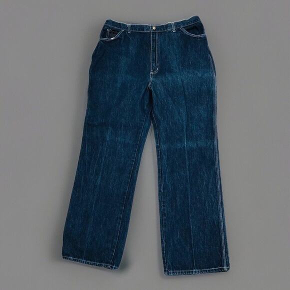 U.R. FREE Jeans Womens W35 x 30L Straight High Waist Embroidered Mom Blue Denim - Picture 3 of 9